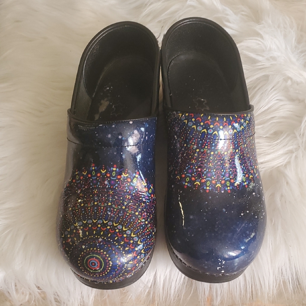 Dansko Multicolor Cosmic Pattern Clogs - image 1